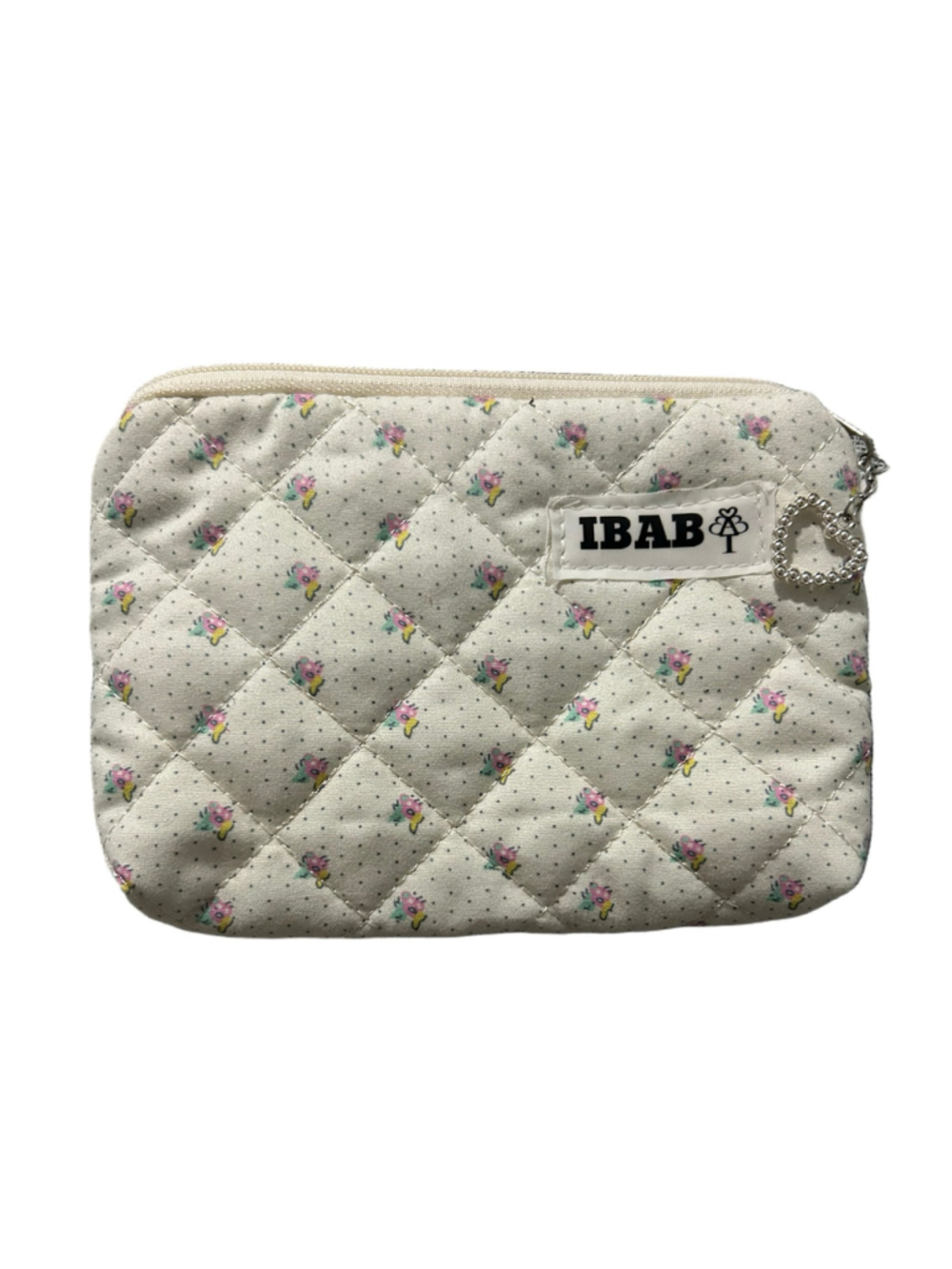 Women IBAB 6”x4.5” Small Cosmetic Pouch Pink Floral Quilted Pouch